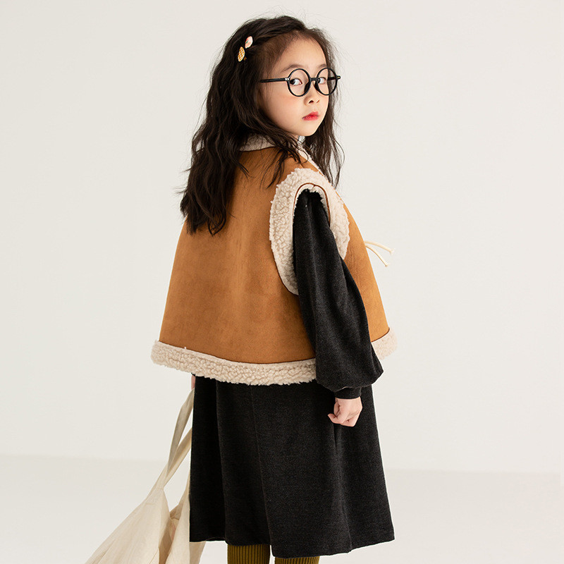 deer jonmi Novi zimski dječji retro šik deblji prsluci Korejski stil Podstava od flisa Dječji topli ležerni prsluci