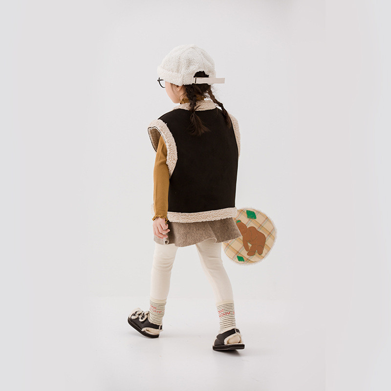deer jonmi Novi zimski dječji retro šik deblji prsluci Korejski stil Podstava od flisa Dječji topli ležerni prsluci