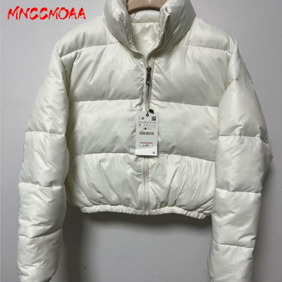 MNCCMOAA 2023, toamnă iarnă, modă pentru femei, cu guler largi, parka cu fermoar, culoare solidă, cu mânecă lungă, top cald, îmbrăcăminte de îmbrăcăminte