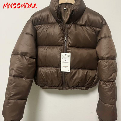 MNCCMOAA 2023, toamnă iarnă, modă pentru femei, cu guler largi, parka cu fermoar, culoare solidă, cu mânecă lungă, top cald, îmbrăcăminte de îmbrăcăminte