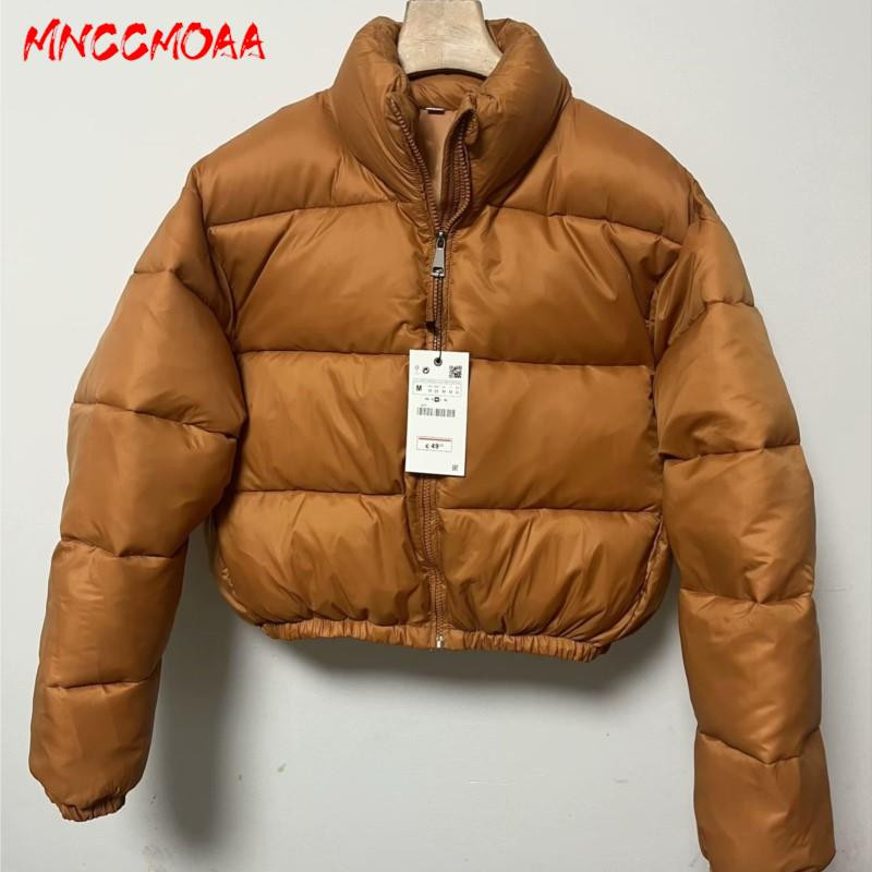 MNCCMOAA 2023, toamnă iarnă, modă pentru femei, cu guler largi, parka cu fermoar, culoare solidă, cu mânecă lungă, top cald, îmbrăcăminte de îmbrăcăminte