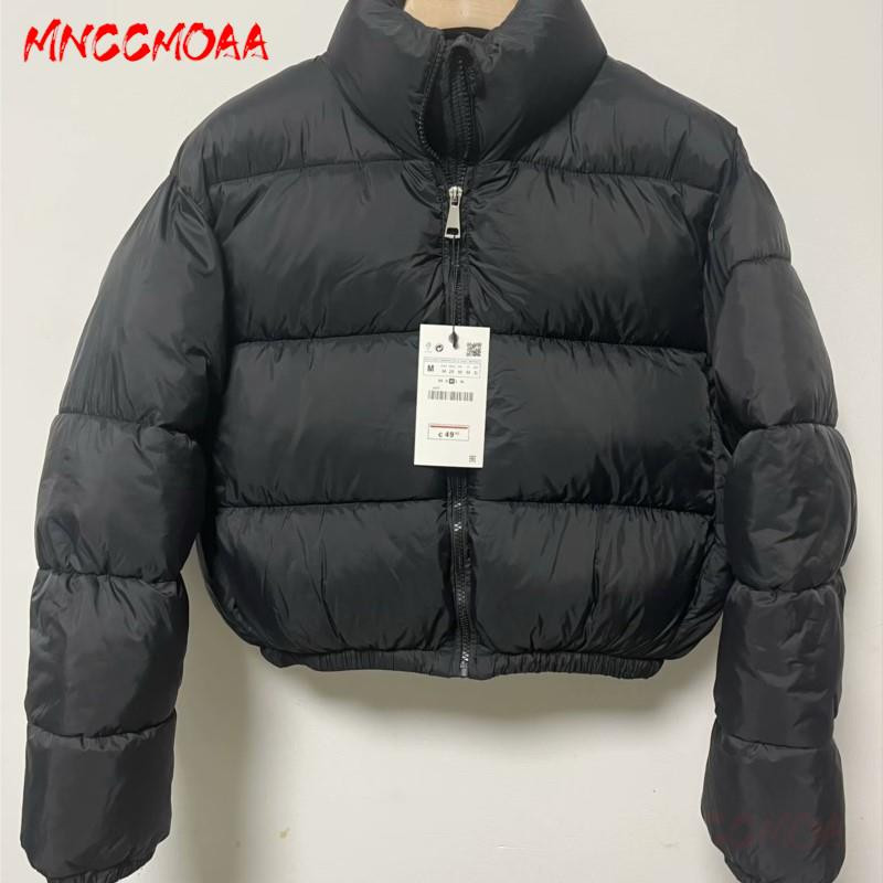 MNCCMOAA 2023, toamnă iarnă, modă pentru femei, cu guler largi, parka cu fermoar, culoare solidă, cu mânecă lungă, top cald, îmbrăcăminte de îmbrăcăminte