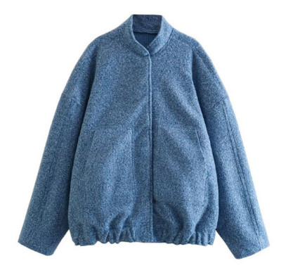 Modes Solid Bombers Jakas Sieviešu brīvs virsdrēbes ar pogām garām piedurknēm pelēks mēteļi Rudens ikdienas sieviešu kabatas jaka