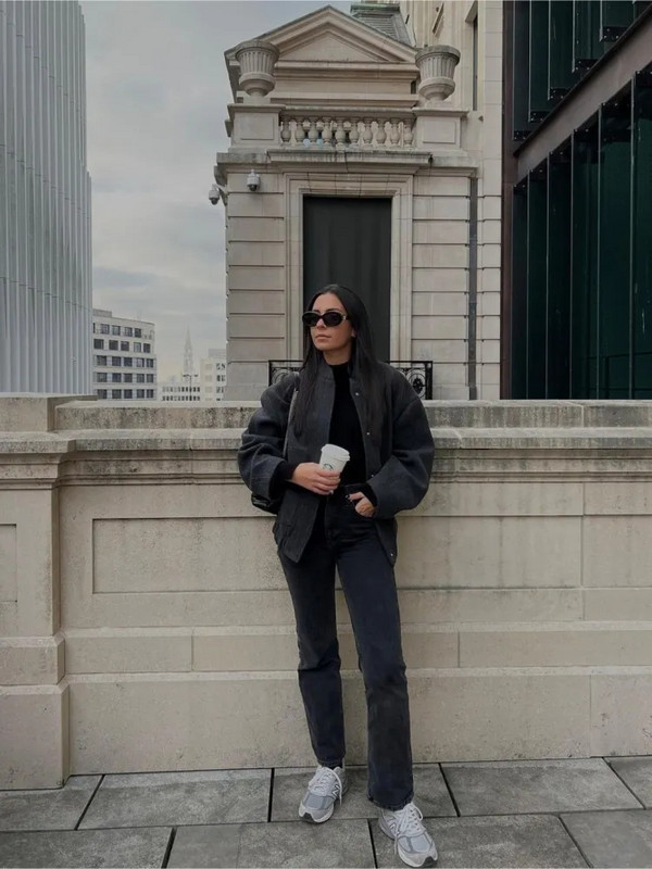 Modes Solid Bombers Jakas Sieviešu brīvs virsdrēbes ar pogām garām piedurknēm pelēks mēteļi Rudens ikdienas sieviešu kabatas jaka