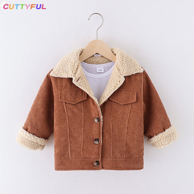 Cuttyful Băieți Fată Imbracaminte exterioară din velur Jachetă nouă Îmbrăcăminte de toamnă de primăvară Stil occidental Copii de velur din velur Îngroșat și cald de pluș