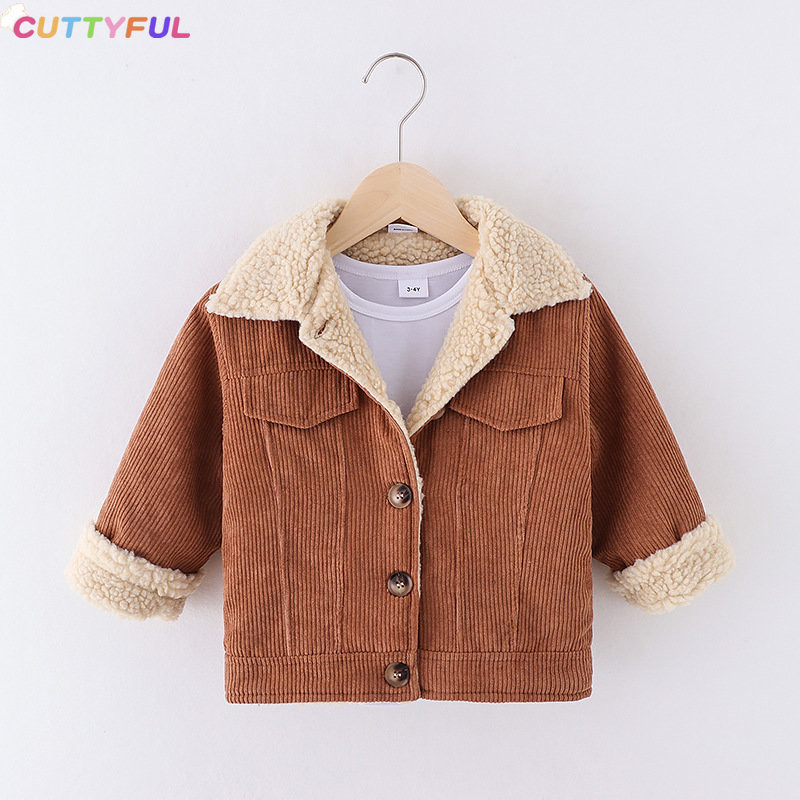 Cuttyful Băieți Fată Imbracaminte exterioară din velur Jachetă nouă Îmbrăcăminte de toamnă de primăvară Stil occidental Copii de velur din velur Îngroșat și cald de pluș