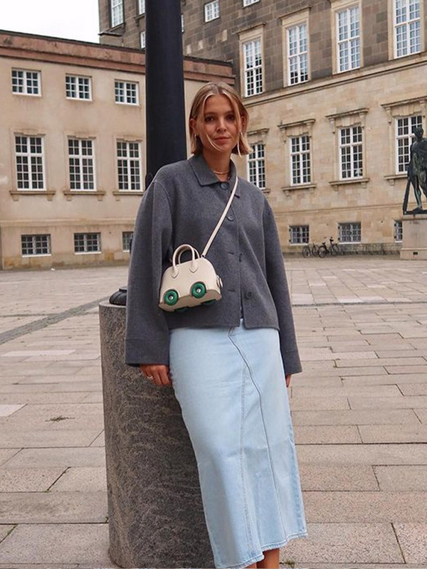 Jachetă gri cu un singur piept pentru femei, toamnă, cu mânecă lungă, cu guler răsturnat Jachete casual pentru femei, cu două fețe, largi, scurte, îmbrăcăminte de stradă