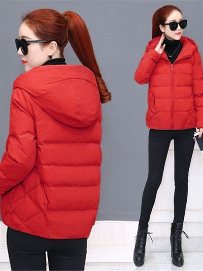 Jachetă de toamnă iarnă Parka haină caldă pentru femei Pardesiu cu glugă Jachete de bază căptușite din bumbac îmbrăcăminte exterioară ocazională pentru femei Îmbrăcăminte pentru femei