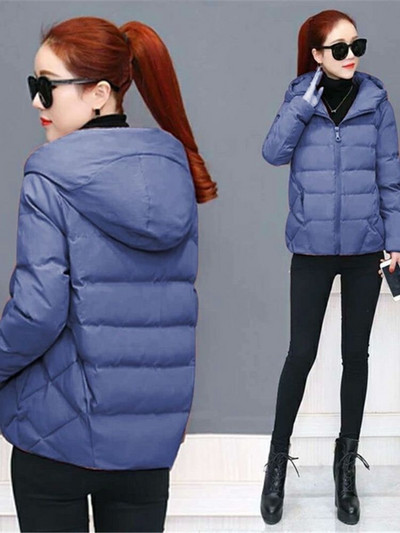 Jachetă de toamnă iarnă Parka haină caldă pentru femei Pardesiu cu glugă Jachete de bază căptușite din bumbac îmbrăcăminte exterioară ocazională pentru femei Îmbrăcăminte pentru femei