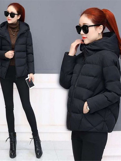 Jachetă de toamnă iarnă Parka haină caldă pentru femei Pardesiu cu glugă Jachete de bază căptușite din bumbac îmbrăcăminte exterioară ocazională pentru femei Îmbrăcăminte pentru femei