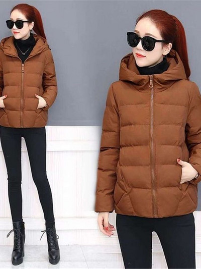 Jachetă de toamnă iarnă Parka haină caldă pentru femei Pardesiu cu glugă Jachete de bază căptușite din bumbac îmbrăcăminte exterioară ocazională pentru femei Îmbrăcăminte pentru femei