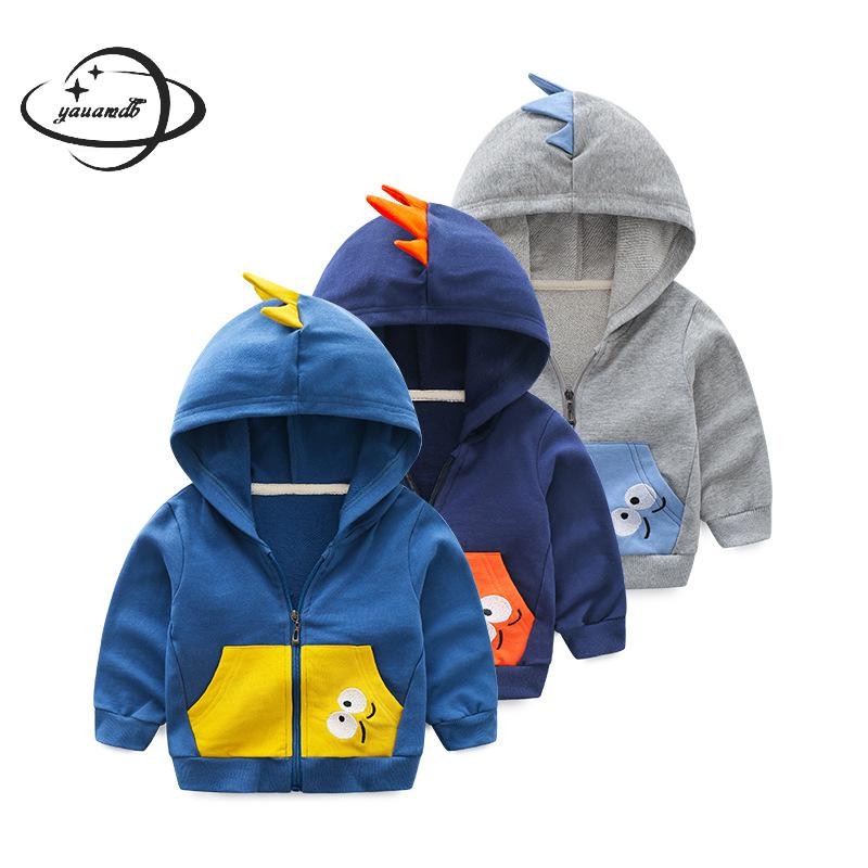 Jachetă pentru copii primăvară toamnă 3-11 ani bumbac fete îmbrăcăminte exterioară cu glugă mânecă lungă desene animate buzunar cu fermoar haine pentru copii Y48