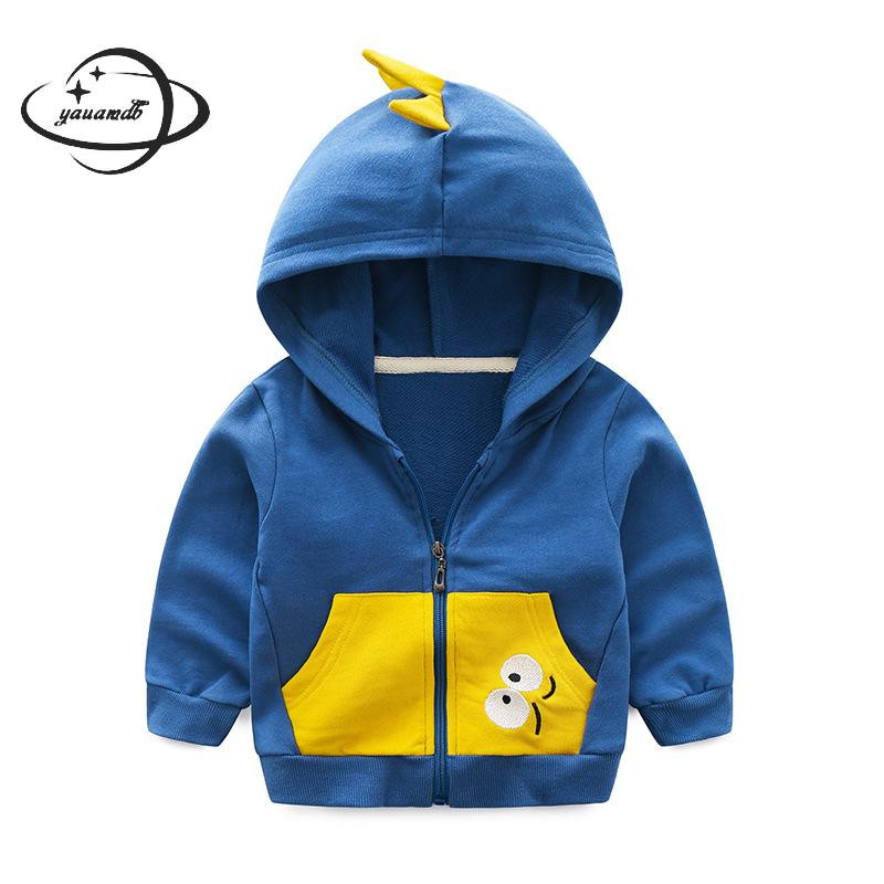 Jachetă pentru copii primăvară toamnă 3-11 ani bumbac fete îmbrăcăminte exterioară cu glugă mânecă lungă desene animate buzunar cu fermoar haine pentru copii Y48