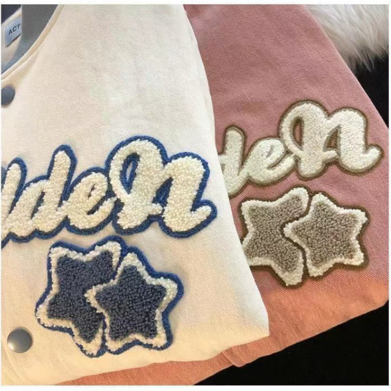 Jachete cu broderie cu alfabet englezesc nou, 2021, haină pentru femei, uniformă de baseball retro hip-hop de stradă, jachete casual de top