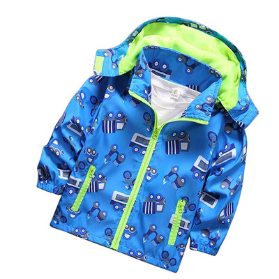 Rajzfilm autós kapucnis dzsekik fiúknak kabát fiúknak Felsőruházat baba dzseki gyerekeknek vízálló széldzseki gyermekruházat 2021 tavasz