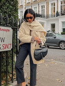 2023. gada ziemas mēteļi ar šalli Sieviešu brīvi ikdienišķa silta jaka ar garām piedurknēm Sieviešu rudens modes, vienrindas elegants sieviešu mētelis