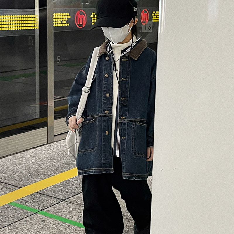 Gyermekruházat, fiú őszi-téli farmerdzsekik, férfi széldzseki, koreai változat top trend felsőruházat 1-127