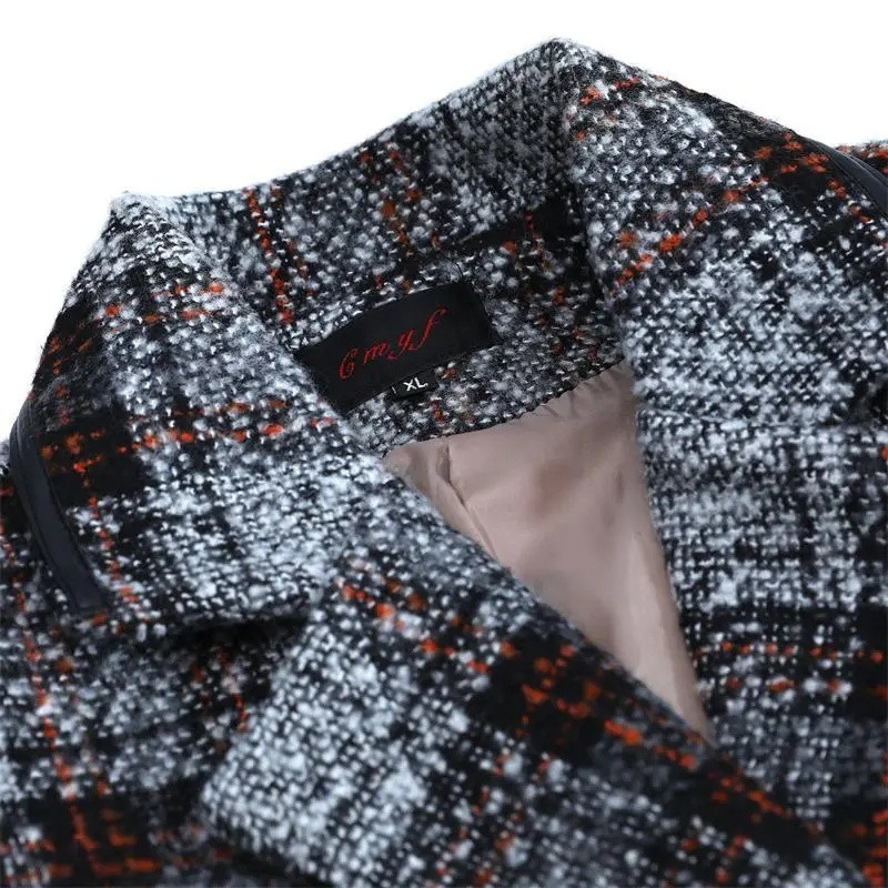 Palton de lână pentru femei 2023 NOU, toamnă iarnă, carouri, pardesiu lung, amestec de lână, îmbrăcăminte pentru femei, haine pentru mamă, bluze pentru femei