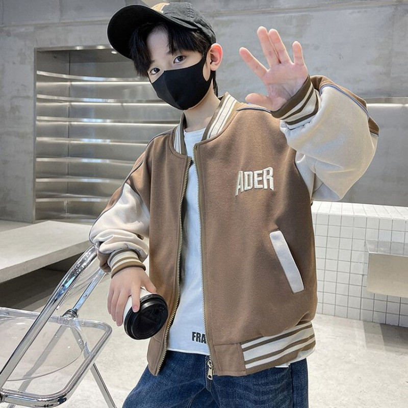 2023. gads. Tīņu zēnu Harajuku Bomber pavasara rudens jakas, liela izmēra beisbola stila audzēkņu formas tērpi universitātē 5–14 g.