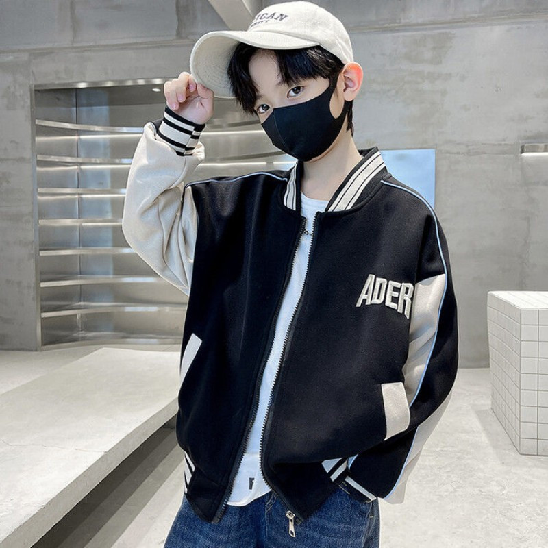 2023. gads. Tīņu zēnu Harajuku Bomber pavasara rudens jakas, liela izmēra beisbola stila audzēkņu formas tērpi universitātē 5–14 g.