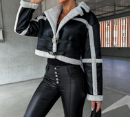 Ženski kožni kaput 2023., modna motociklistička kratka jakna s polo ovratnikom i dugim rukavima za 2023.