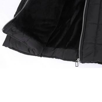 Зимно яке Дамско 2022 Ново модно дамско палто с качулка Тънка дълга парка Mujer Памучно подплатено палто Ежедневно черно палто Дамско