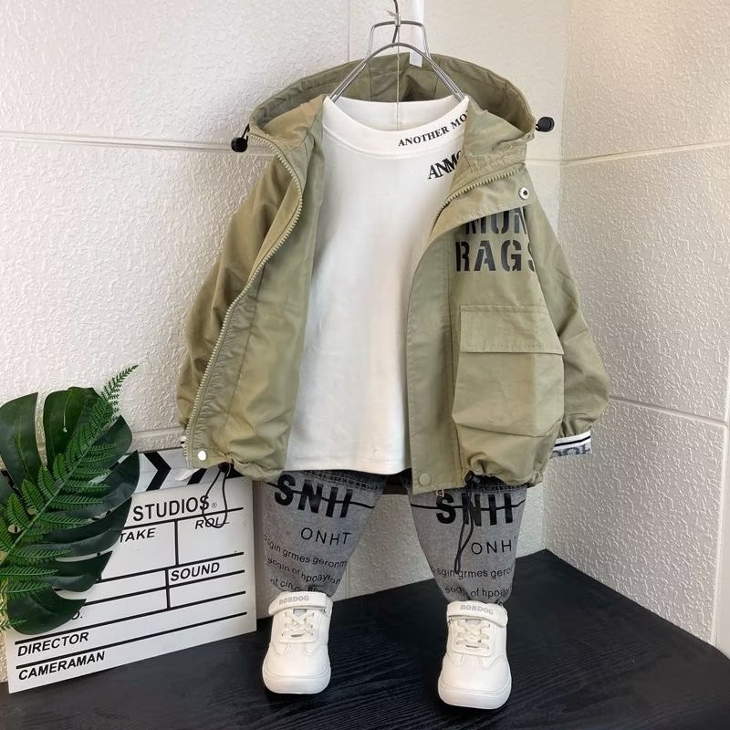 Gyerek dzsekik fiúknak kapucnis patchwork gyerekek fiú felsőruházat széldzseki őszi alkalmi gyerekkabátok ruházat tavasz 2-6 év