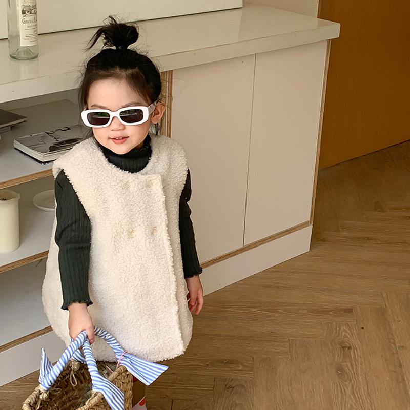 Dječji kaput s dugim prslukom od flisa Dječja odjeća Proljeće jesen i zima Dječji plišani prsluk Odjeća bez rukava