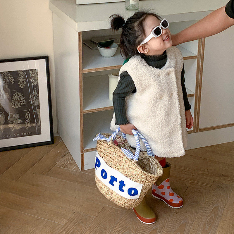 Dječji kaput s dugim prslukom od flisa Dječja odjeća Proljeće jesen i zima Dječji plišani prsluk Odjeća bez rukava