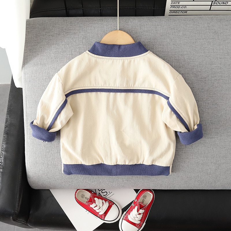 Jachetă pentru băieți și fete, design simplu, cu un singur piept, cu gâtul în formă de O, manșete elastice, top, unisex, copii, primăvară, toamnă, buzunare casual, haine