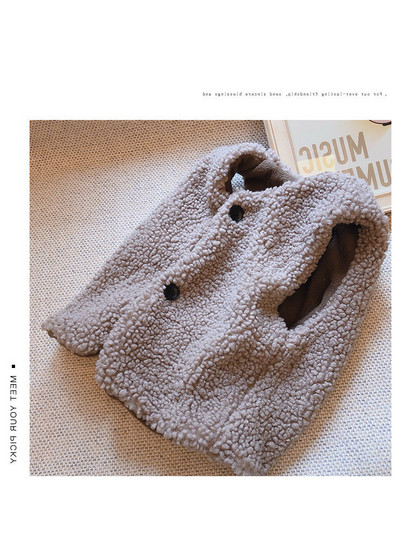 filologie Vestă băieți și fete din pluș de miel și fleece vestă caldă de top îmbrăcăminte pentru copii de toamnă și iarnă