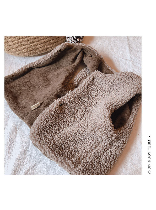 filologie Vestă băieți și fete din pluș de miel și fleece vestă caldă de top îmbrăcăminte pentru copii de toamnă și iarnă
