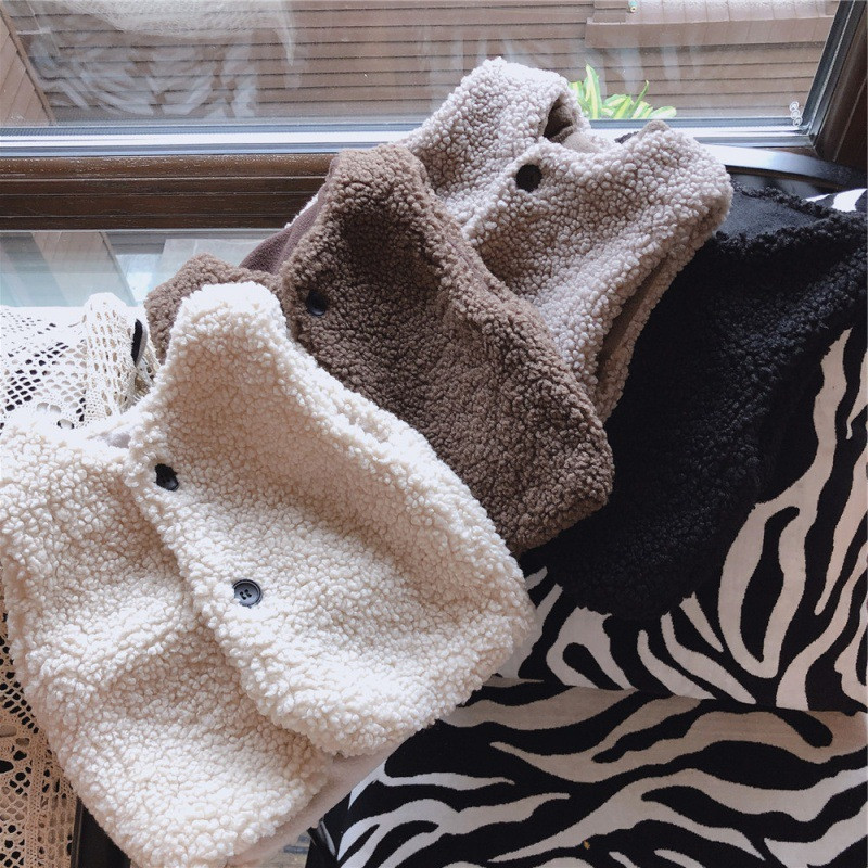 filologie Vestă băieți și fete din pluș de miel și fleece vestă caldă de top îmbrăcăminte pentru copii de toamnă și iarnă