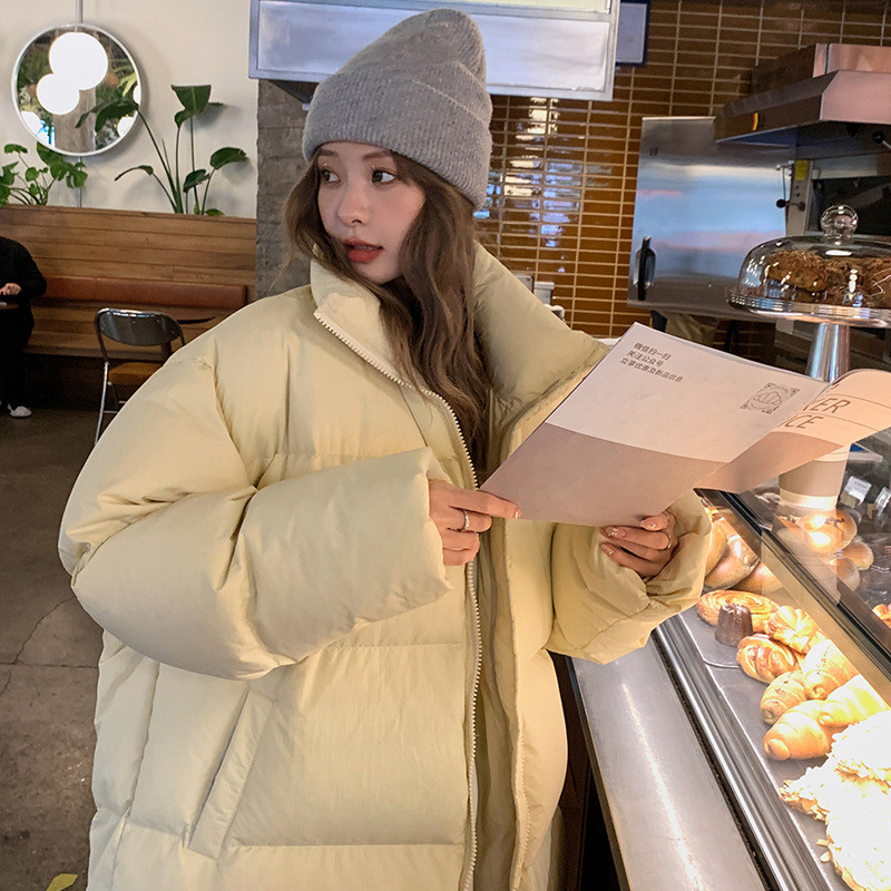 Prevelika dugačka parka zimski kaput Ženska korejska pufer jakna otporna na vjetar Zadebljana topla jakna dugih rukava s patentnim zatvaračem Podstavljena pamukom
