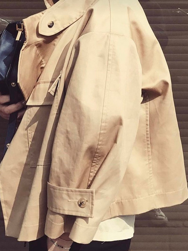 Jachetă de vânt cu buzunar solid, toamnă, cu mânecă lungă, la modă, elegantă, de birou, pentru femei, îmbrăcăminte exterioară, de designer vintage, jachete scurte pentru femei