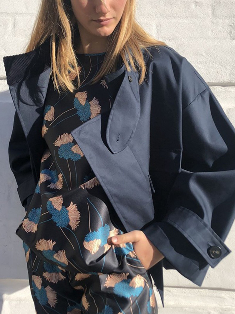 Jachetă de vânt cu buzunar solid, toamnă, cu mânecă lungă, la modă, elegantă, de birou, pentru femei, îmbrăcăminte exterioară, de designer vintage, jachete scurte pentru femei