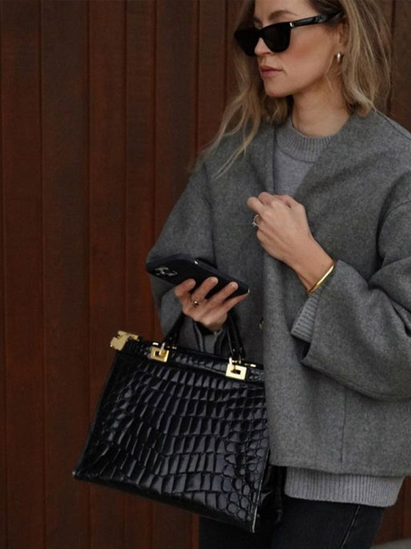 Modes sieviešu mētelis, 2023. gada ziemas mākslīgās vilnas mētelis ar garām piedurknēm, biezs sieviešu jaciņš, elegants ar vienu pogu Premium pelēka silta sieviešu jaka