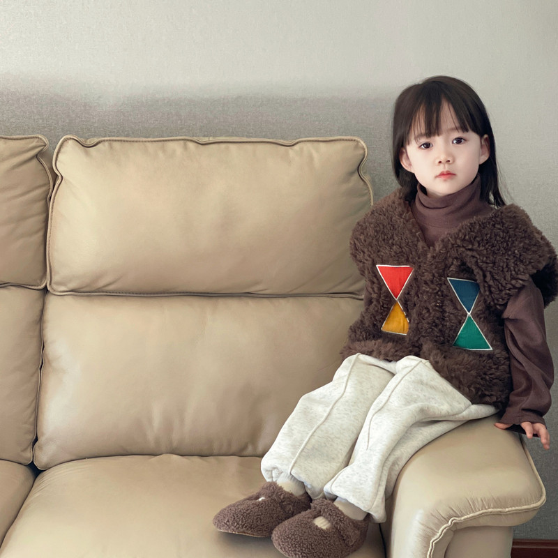 Bērnu apģērbs 2022. gada rudens ziema, jauns, moderns korejiešu stila meiteņu stepēts silts veste ikdienišķa, vienkārša veste bez piedurknēm