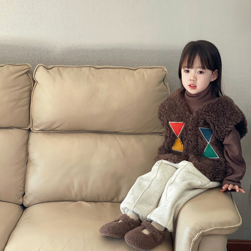 Bērnu apģērbs 2022. gada rudens ziema, jauns, moderns korejiešu stila meiteņu stepēts silts veste ikdienišķa, vienkārša veste bez piedurknēm