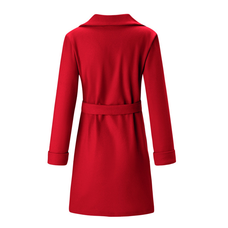 Trenci pentru femei, ocazional, pardesiu, lung, mijlociu, cu rever, cardigan cu fața deschisă, din lână, pardesiu de iarnă, cu centură куртка женская