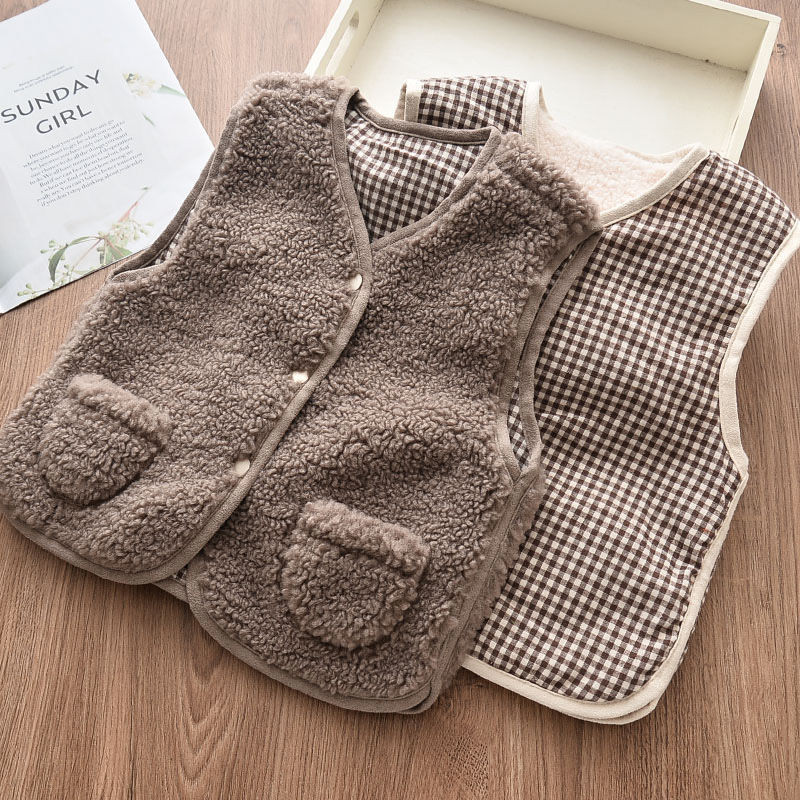 Prsluci Dvoslojni proljeće i jesen Janjetina Kašmir Bebe Dječaci i djevojčice Prsluci Dječja odjeća Jakne Dječja mala djeca