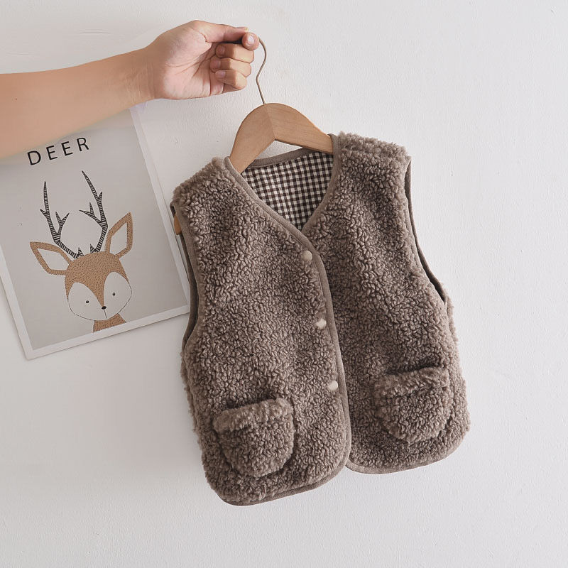 Prsluci Dvoslojni proljeće i jesen Janjetina Kašmir Bebe Dječaci i djevojčice Prsluci Dječja odjeća Jakne Dječja mala djeca