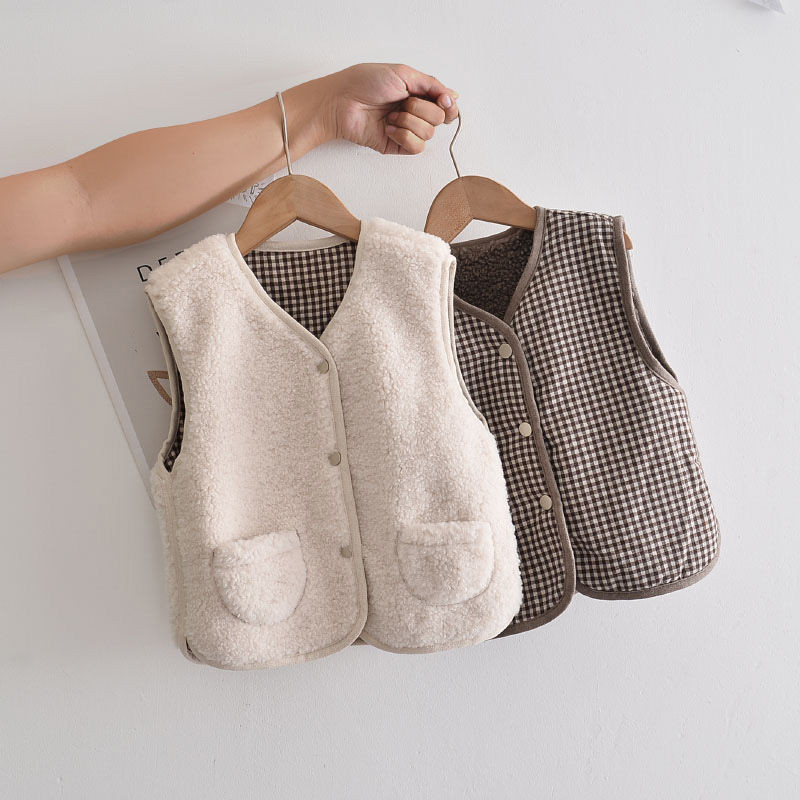 Prsluci Dvoslojni proljeće i jesen Janjetina Kašmir Bebe Dječaci i djevojčice Prsluci Dječja odjeća Jakne Dječja mala djeca