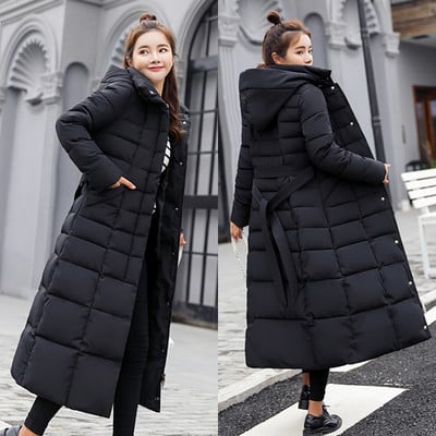 2019, noua moda, haina de iarna X-lung pentru femei, cu guler mare de blana, jacheta pentru femei, parka subtire pentru femei, mai mari, paltoane ingrosate pentru dama