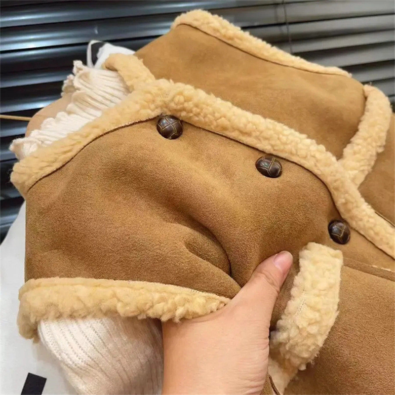 Bērnu ziemas veste, 18M-8Y zēnu virsdrēbes, modes, meiteņu kažokādas viengabalains ziemas mētelis