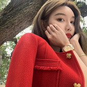 2023 New Woman Fashion Vintage Tweed Lână Jachetă Mantoă Femeii Toamnă Mantouri cu un singur piept Birou Doamnă Imbracăminte exterioară de culoare solidă