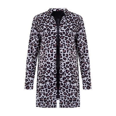 Ženske jakne Jesen Ženske modne seksi zimske tople široke jakne s leopard printom Ženske jakne Vjetrovka Kardigan Dugi kardigan kaput