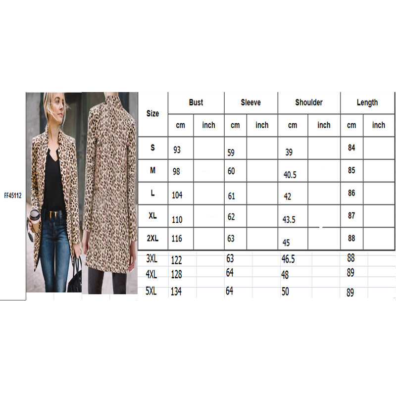 Ženske jakne Jesen Ženske modne seksi zimske tople široke jakne s leopard printom Ženske jakne Vjetrovka Kardigan Dugi kardigan kaput
