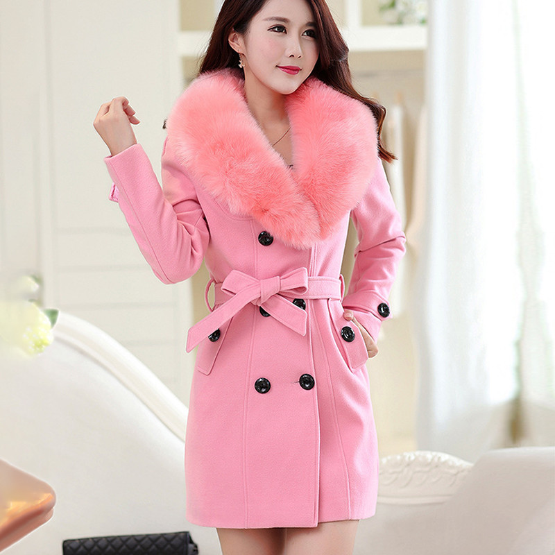 Naiste kunstkarusnahast krae, soliidne mantlid naiste õhukesed kaherealised villased jakid mantel Uus sügistalv naiste välirõivad 5Xl