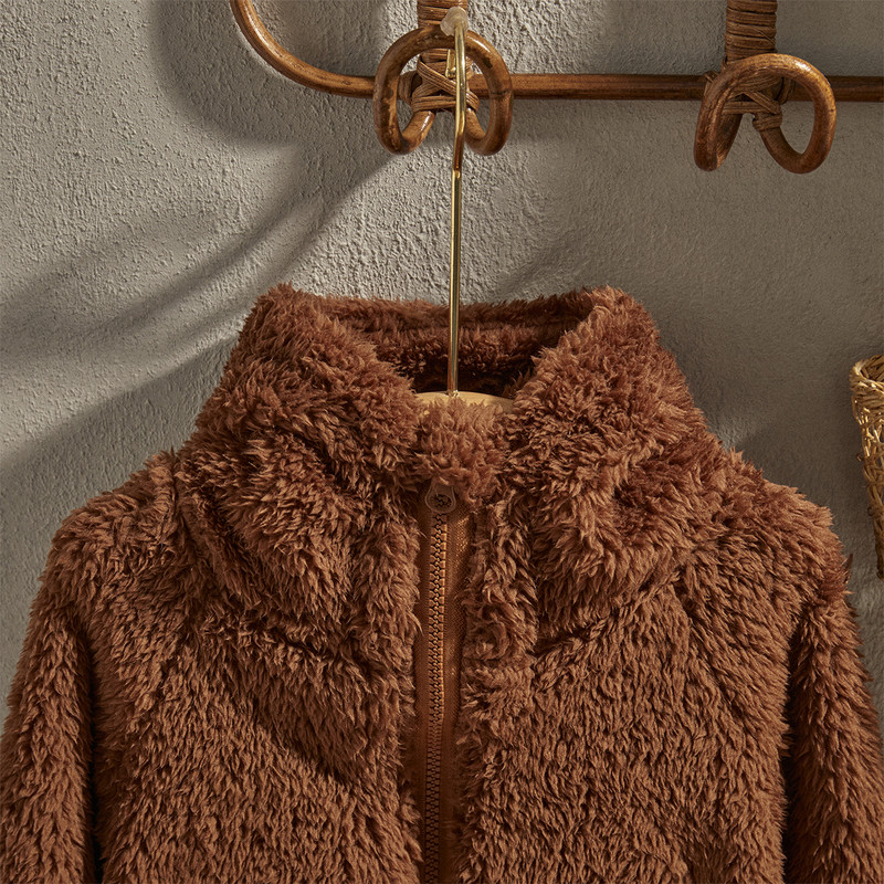 EWODOS Mala djeca, dječaci, zimske tople plišane jakne Ležerne jakne s patentnim zatvaračem dugih rukava Crtane jakne s kapuljačom Dječje kapute